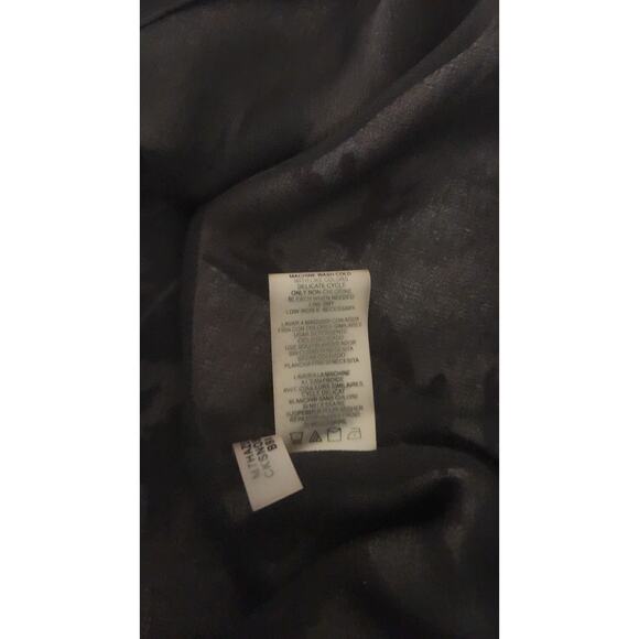 Calvin Klein Women's M Floral Chiffon Blouse Peasant Top Black Long Flowy Sleeve - Picture 11 of 12